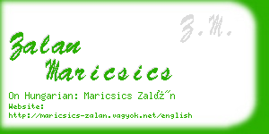 zalan maricsics business card